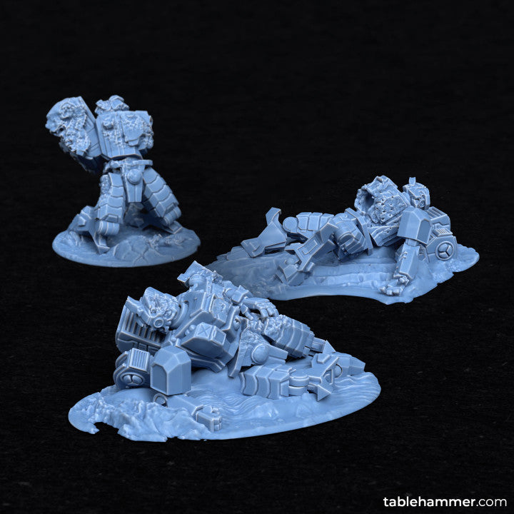 Combatsuit wrecks - scenic battlesuit casualities | STL Files - Tablehammer