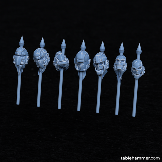 Human super soldier pike heads (Casualties) | STL Files - Tablehammer