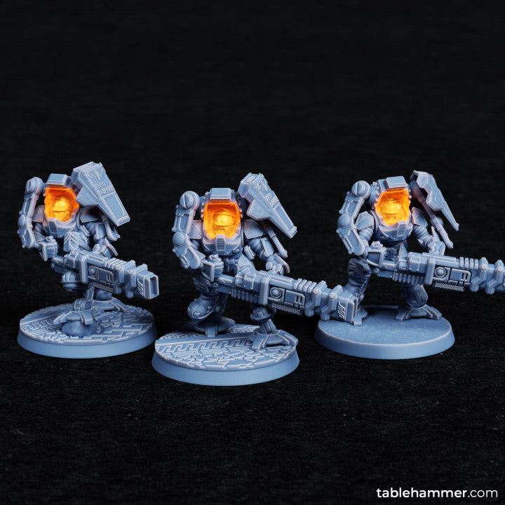 Exo Dwarves with Ion Cannons (heavy weapons scifi dwarves) | STL Files - Tablehammer