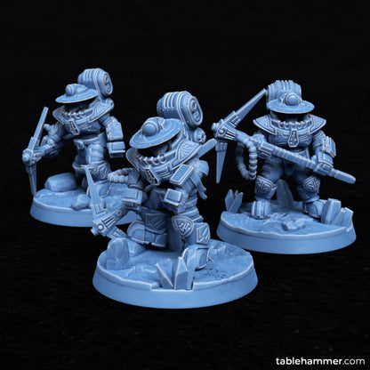 Minig crew (Space dwarf miners with pickaxes) | STL Files - Tablehammer