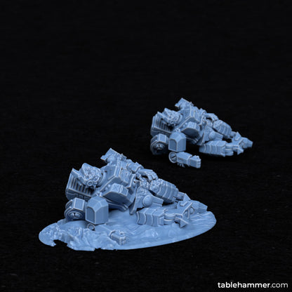 Combatsuit wrecks - scenic battlesuit casualities | STL Files - Tablehammer