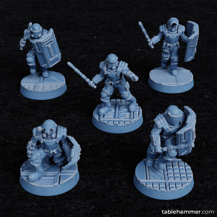 Factory Guard Brawlers - human melee soldiers | STL Files - Tablehammer