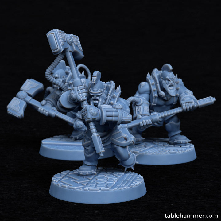 Berserk Brawlers (scifi dwarf berserks) | STL Files - Tablehammer