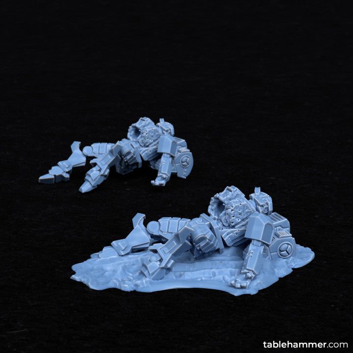 Combatsuit wrecks - scenic battlesuit casualities | STL Files - Tablehammer