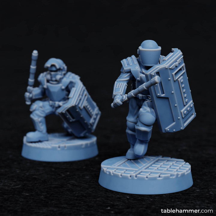 Factory Guard Brawlers - human melee soldiers | STL Files - Tablehammer