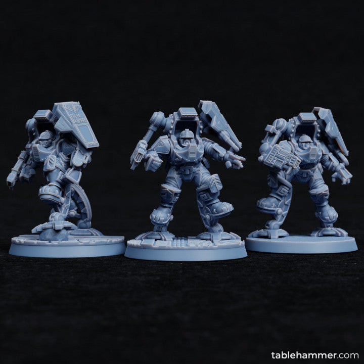 "Exo Dwarves" with plasma gauntlets | STL Files - Tablehammer