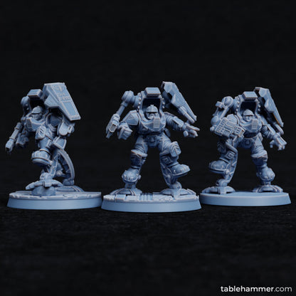 "Exo Dwarves" with plasma gauntlets | STL Files - Tablehammer