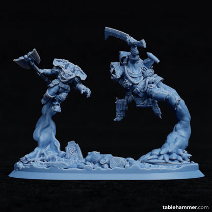 Duel in the stratosphere - Dwarf vs Orc - Tablehammer x MrModulork collab piece | STL Files - Tablehammer