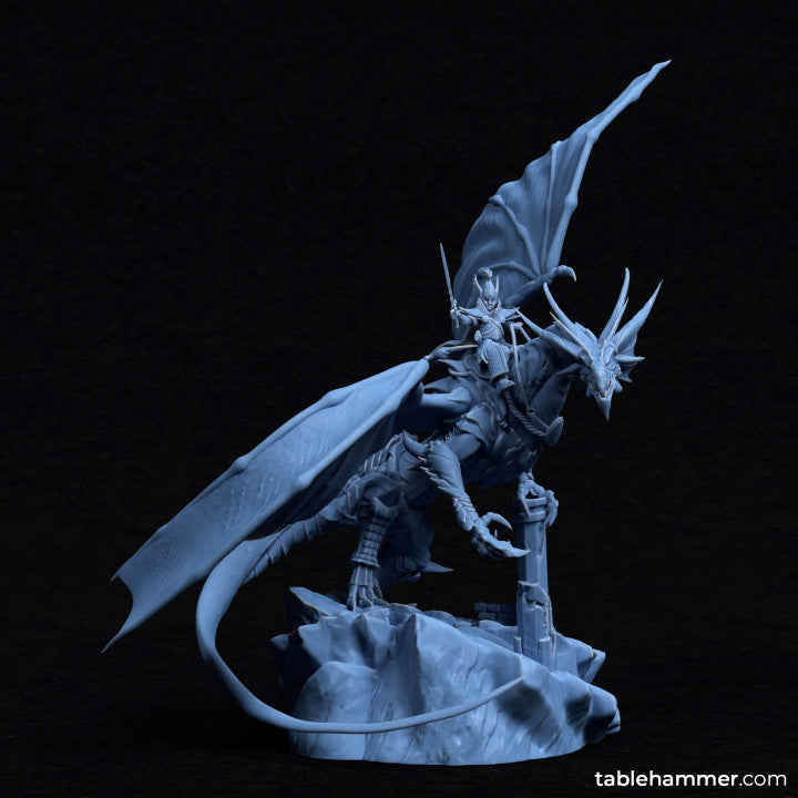 Noyrit on Samm'rus (elf dragon rider) | STL Files - Tablehammer