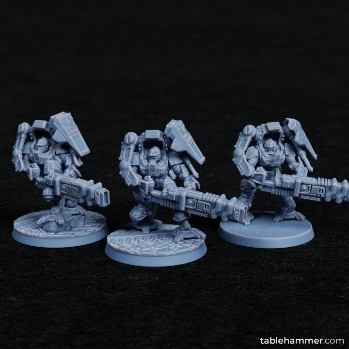 Exo Dwarves with Ion Cannons (heavy weapons scifi dwarves) | STL Files - Tablehammer