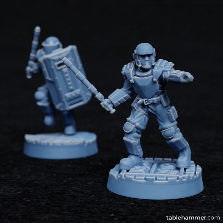 Factory Guard Brawlers - human melee soldiers | STL Files - Tablehammer