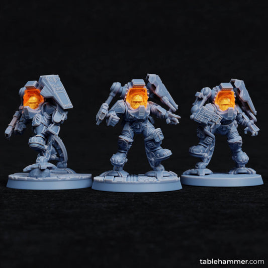 "Exo Dwarves" with plasma gauntlets | STL Files - Tablehammer