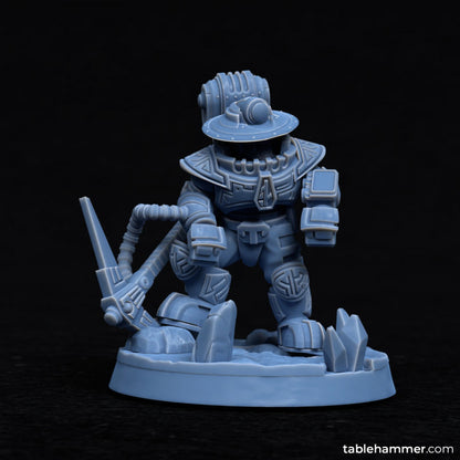 Minig crew (Space dwarf miners with pickaxes) | STL Files - Tablehammer