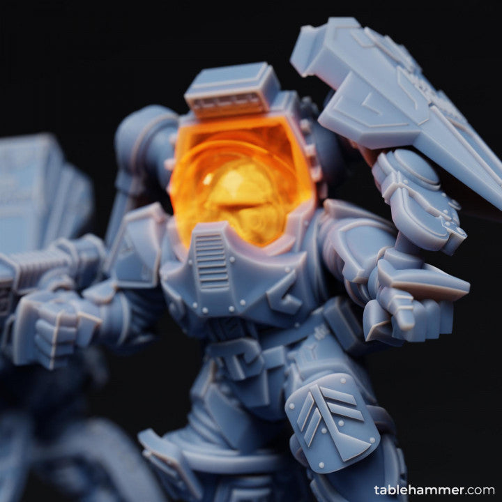 "Exo Dwarves" with plasma gauntlets | STL Files - Tablehammer