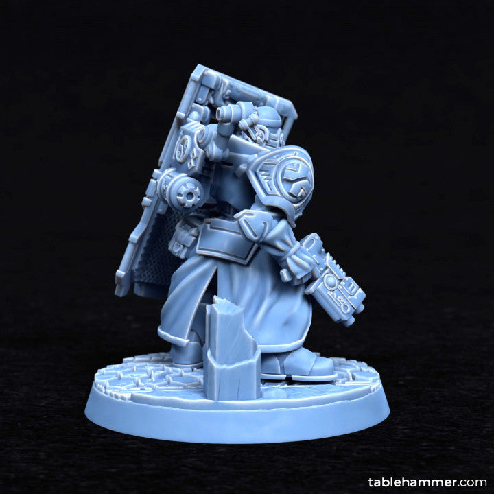 Forgeheart Medicus (space dwarf combat medic with shield) | STL Files - Tablehammer