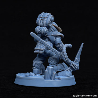 Minig crew (Space dwarf miners with pickaxes) | STL Files - Tablehammer