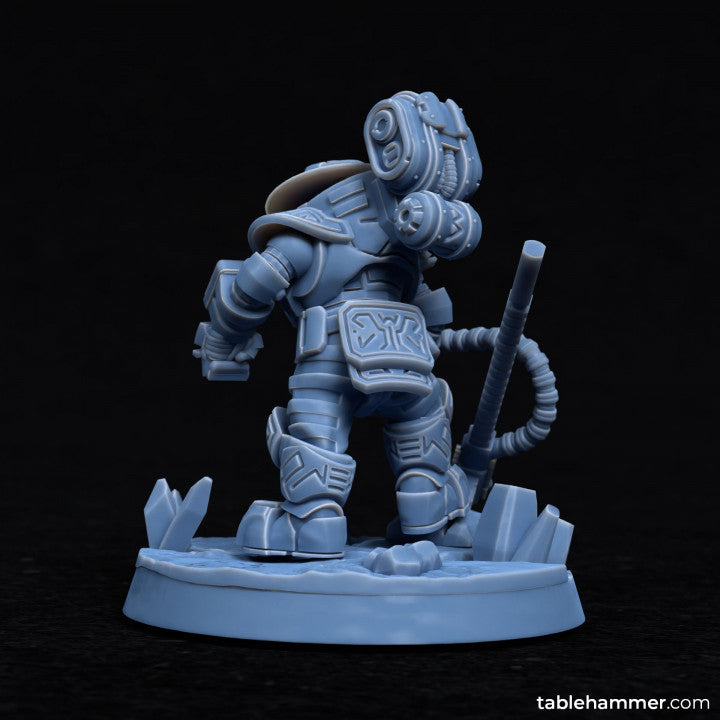 Minig crew (Space dwarf miners with pickaxes) | STL Files - Tablehammer