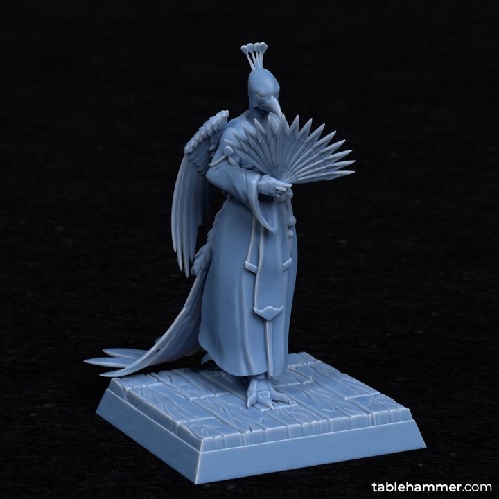 Shen-Kung - the Featherer (bird folk monk with fan weapon) | STL Files - Tablehammer