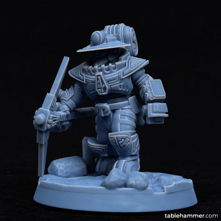 Minig crew (Space dwarf miners with pickaxes) | STL Files - Tablehammer