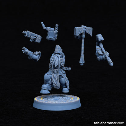 Hammer Priest (Dwarf techno specialist hero) | STL Files - Tablehammer