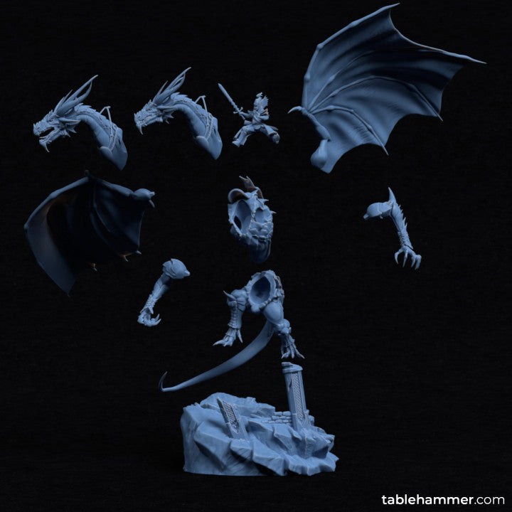 Noyrit on Samm'rus (elf dragon rider) | STL Files - Tablehammer