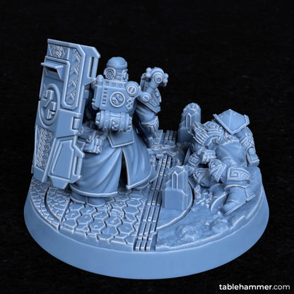 Forgeheart Medicus (space dwarf combat medic with shield) | STL Files - Tablehammer