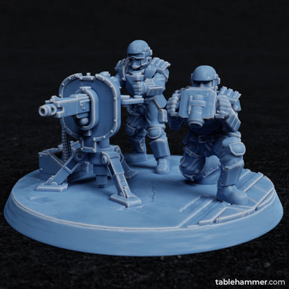 Factory Guard Heavy Rilfe - human heavy weapon team | STL Files - Tablehammer