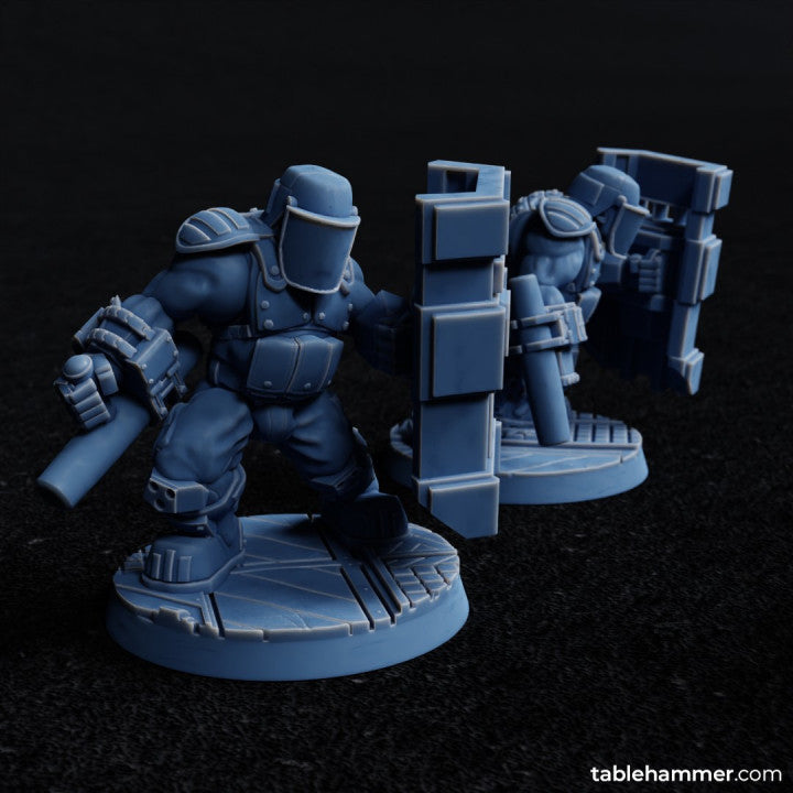 Ogre Riot Team - ogre heavy infantry riot team | STL Files - Tablehammer