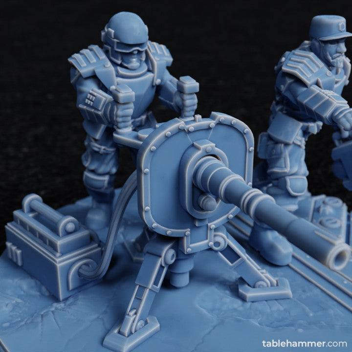 Factory Guard Heavy Cannon - human heavy weapon team | STL Files - Tablehammer