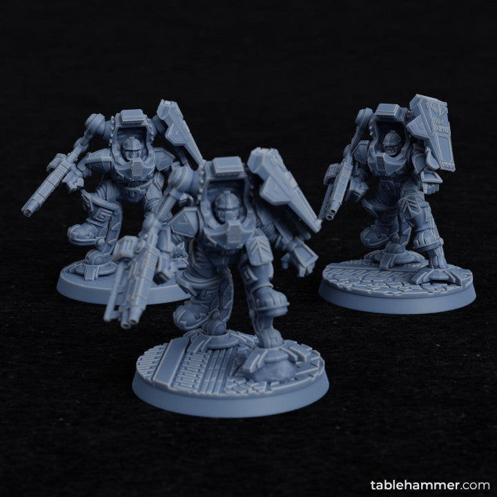 "Exo Dwarves" with machineguns | STL Files - Tablehammer