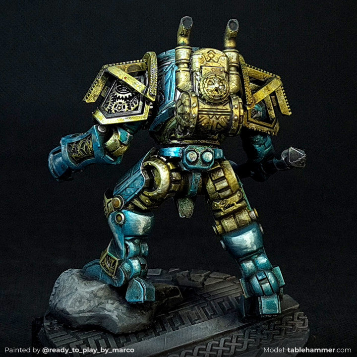 Clockwork Ancient - Space Dwarf golem mech | STL Files - Tablehammer