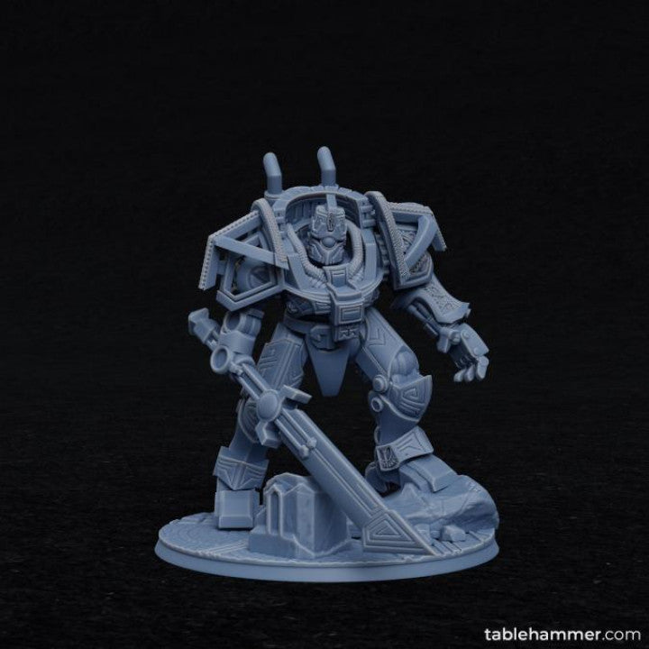 Clockwork Ancient - Space Dwarf golem mech | STL Files - Tablehammer