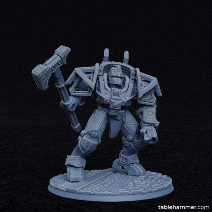 Clockwork Ancient - Space Dwarf golem mech | STL Files - Tablehammer