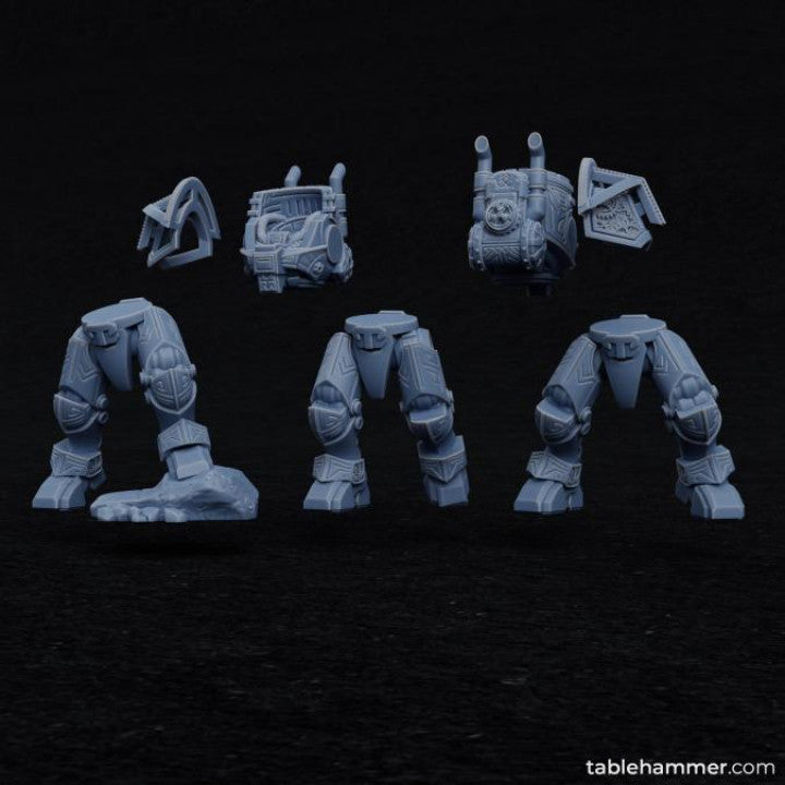 Clockwork Ancient - Space Dwarf golem mech | STL Files - Tablehammer