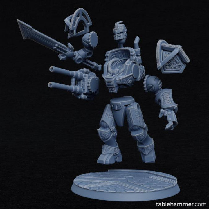 Clockwork Ancient - Space Dwarf golem mech | STL Files - Tablehammer