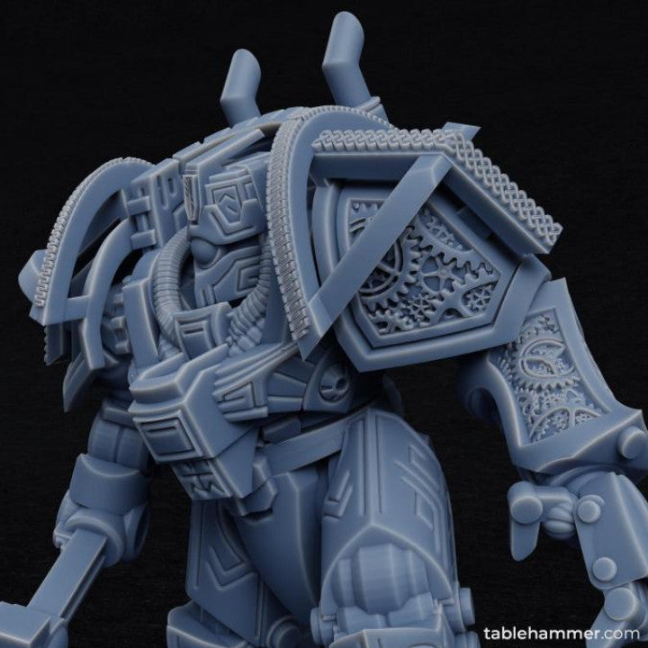 Clockwork Ancient - Space Dwarf golem mech | STL Files - Tablehammer